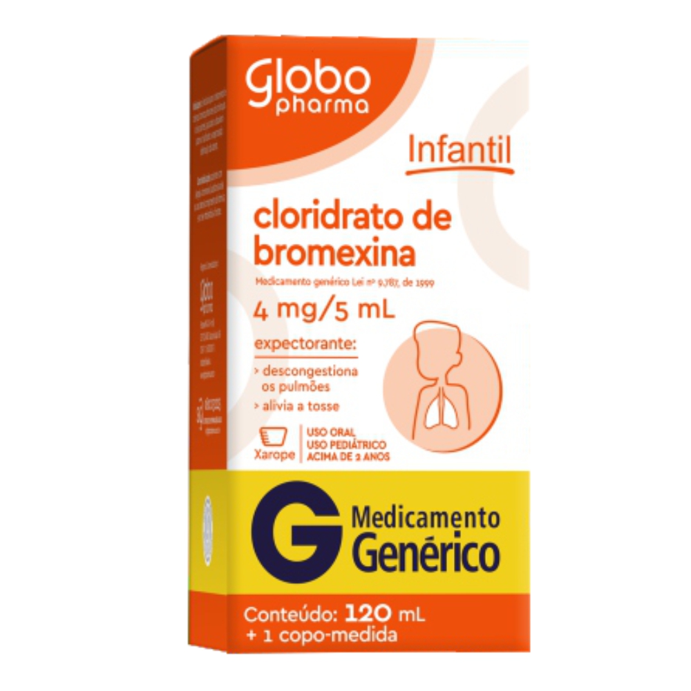 CLOR DE BROMEXINA 4MG/5ML XPE INF C/120 ML - CLORIDRATO DE